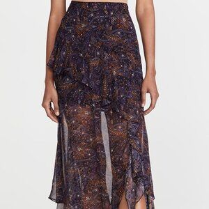 VERONICA BEARD Midi Skirt Trixie Silk Asymmetric Midi Drape Size 10 New Tag $495